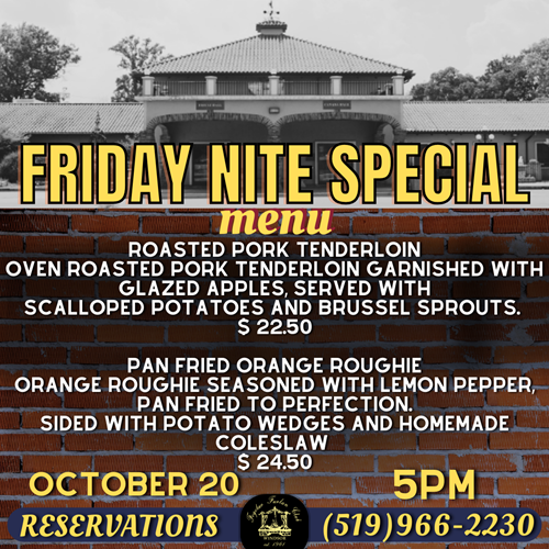 October 20 Dinner Special