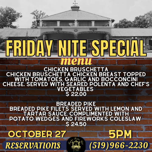 October 27 Dinner Special