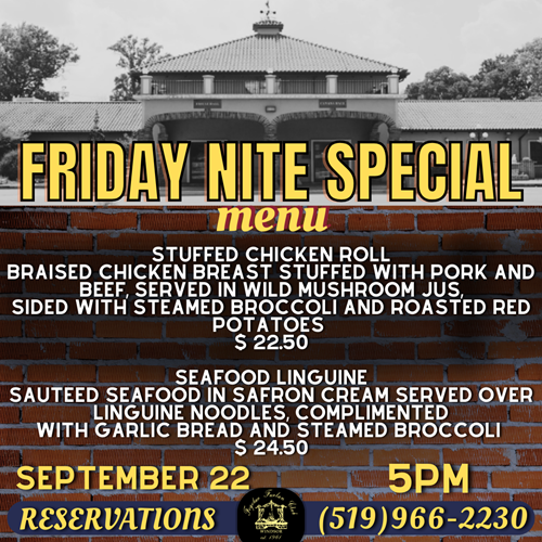september 22 dinner special